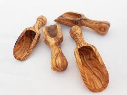 Olive Wood Small Salt Scoop Set Of 4 Wooden Measuring Coffee Scoop Set Olive Wood Hand Carved Wooden Spoons Wood Cooking Utensils