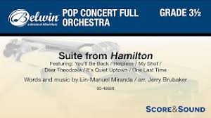 Hamilton Suite From Full Orchestra Conductor Score Parts Lin Manuel Miranda
