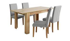 Large solid wood dining table. Buy Habitat Miami Oak Effect Extending Table 4 Grey Chairs Dining Table And Chair Sets Argos