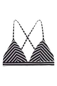 Black And White Striped Swimsuit Top Triangle Bikini Top Black White Striped Ladies H M Ca 2 Bikini Tops Triangle Bikini Top Black Bikini Tops