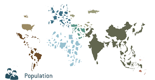 Non Contiguous Cartogram Cartogram Cartography Map