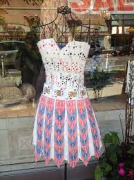 You and your fiancé should dress up as a king and a queen to give the authentic feel to your wedding. Dress Made Of Playing Cards Casino Dress Dresses Queen Of Hearts Costume