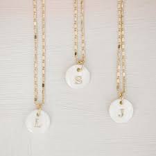 Lc Lauren Conrad Monogram Mother Of Pearl Pendant Necklace Pearl Pendant Necklace Pearl Pendant Necklace