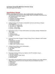 Soal Pkn Kelas 10 Semester 2 Beserta Kunci Jawaban Revisi 2021 Download File Guru