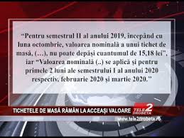 Valoarea bonurilor de masa creste de la 15,18 lei la 20 de lei, incepand cu 1 aprilie 2020, potrivit legii nr. Tichetele De Masa Raman La Acceasi Valoare Youtube