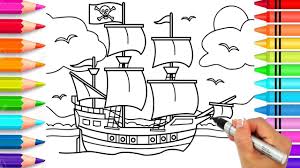 Pirate Ship Coloring Page Pirate Coloring Book Printable Pirate Ship Coloring Books Coloring Pages Easy Coloring Pages