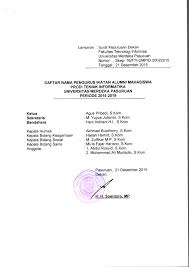 Pattallassang untuk segera menerbitkan surat ketetapan (sk) demi berjalannya roda organisasi di dpdes bkprmi sunggumanai yang bertempat di desa sunggumanai kec. Surat Keputusan Ikatan Alumni Fakultas Teknologi Informasi