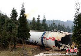 The rocket's booster landed on a building, causing fires to break out. Amazing Imagery Captures Plummeting Chinese Rocket Seen By Villagers Universe Today