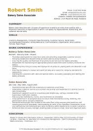 Bakery Sales Associate Resume Samples Qwikresume