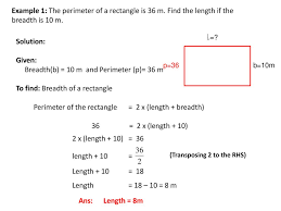 To solve for the missing length when given the area uses division. Finding The Missing Side Of A Shape Ppt Download