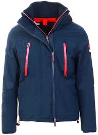 Navy Red Hooded Polar Windattacker Jacket L