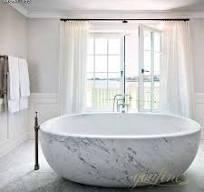 Timeless Elegance White Marble Bathtub for Bathroom