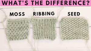 A seed stitch requires little effort if you know how to make purl and knit stitches. Moss St Vs Ribbing Vs Seed Stitches What Is The Difference Between These Beginner St Patterns Youtube