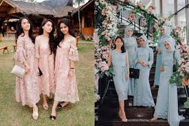 Bahan brokat selalu jadi pilihan utama untuk gaun pesta, termasuk baju bridesmaid. 10 Referensi Seragam Bridesmaid Brokat Mulai Dari Kebaya Sampai Dress