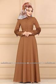 Modaselvim Elbise Kollari Piliseli Ve Gupurlu Elbise 2208ms212 Taba Abaya Tarzi Musluman Modasi Moda Stilleri