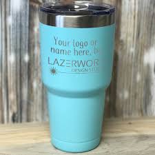 The mug has a narrower bottom to fit most standard cup holders. Logo Laser Engraved Yeti Ozark Trail 30 Oz Stainless Steel Tumbler Mug