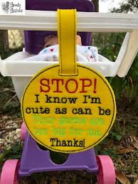 Please Don T Touch Baby Carseat Stroller Tag Spunky Stitches