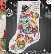 Counted cross stitch snowman christmas stocking patterns. Snowman Family Stocking Cross Stitch Christmas Pattern Snowman Christmas C Cross Stitch Christmas Stockings Disney Cross Stitch Patterns Cross Stitch Stocking