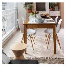 Shop white dining table sets with matching chairs in various styles like modern & traditional and shapes including round, oval, & rectangle. Panana 4x Wooden Chair Retro Lounge Dining Room Set Table Chairs Home Office Design White Dining Room Furniture Home Garden Store Cate Org