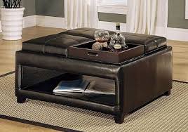 Storage ottoman coffee table are multitasking world of furniture, serving not only as footrests and hidden storage, but also as coffee tables, end tables or even makeshift emergency seats. Brown Storage Ottoman Coffee Table W 4 Flip Trays Buy Online In Andorra At Andorra Desertcart Com Productid 23925709