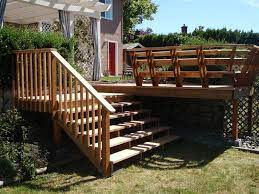 Exterior Wooden Exterior Stairs Design With Handrails And Deck Timber Guard Rail Outdoor Stairs With Landing Smal Outdoor Stairs Garden Stairs Exterior Stairs