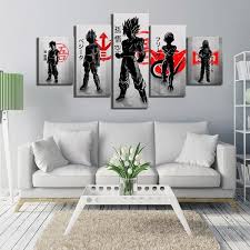 Goku black and white wallpaper by rayzorblade189 on deviantart dragon ball dragon ball wallpapers dragon ball z. 5 Panels Black White Anime Poster Dragon Ball Z Super Goku And Vegeta Poster Abstract Wall Art Canvas Painting For Home Decor Oil Painting Wish