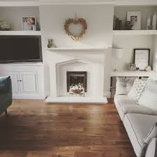 Living Room Built In Shelves Shelves In The Alcoves White Fireplace Living Room Design Shelf Design Cosy Living Room Living Room Shelves White Fireplace