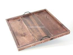 Ottoman Tray Large 24 X 24 Wooden Coffee Table Tray Serving Tray With Handles Ottoman Tray Coffee Table Tray Large Coffee Tables