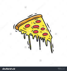 Hand Drawn Pizza Slice Isolated On White Background How To Draw Hands Vector Draw