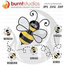 Download Svg Cutting File Mom Bumblebee Baby Bees Mom Bee And Babies Bumblebees Mother S Day Mama Bee Customizable Mother S Day Gift Diy Burnt Studios