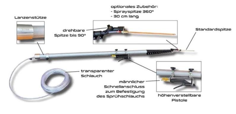 Teleskoplanze von 15 m. lang - Erax-gmbh, Taubenabwehrsysteme