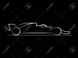 See more ideas about car side view, car design, car sketch. Race Car With Halo Side View White Line On Black Background Drawing Stock Photo Picture And Royalty Free Image Image 123291779