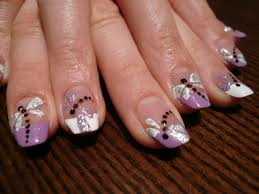 Black And Purple Butterfly Nails Dragonfly French Manicure Nail Art Dragonfly Nail Art Airbrush Nails Airbrush Nail Art