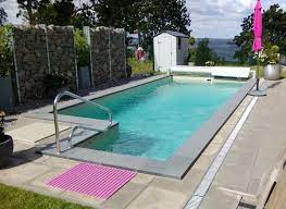 A swimming pool, swimming bath, wading pool, paddling pool, or simply pool is a structure designed to hold water to enable swimming or other leisure activities. Plug Play Skimmer Pool Basin Complete Pool With Stairs Technique Shaft Swimming Pool Supply24