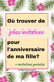 Carte invitation anniversaire à imprimer. Invitations Anniversaire Petite Fille