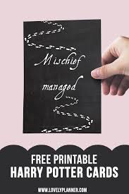 10% coupon applied at checkout. Free Printable Harry Potter Card Mischief Managed Lovely Planner