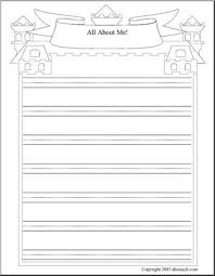 Printable primary paper with dotted lines, regular lined paper, and graph paper. All About Me Theme Unit Writing Paper Writing Prompt Primary Handwriting Three Ruled Lines Abcteach