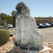 86" Seated Spark Plug (24,000+) KingKong Gorilla Inspired Recycled Met