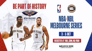 Así luce el banner oficial para el partido en Australia | Foto: NBA   