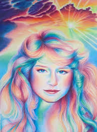 What are the elements that make this portrait colorful?