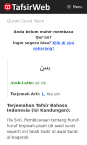 Shodaqollohul adziim demikianlah teks bacaan surat yasin arab latin dan terjemahannya, semoga bermanfaat karena dengan membaca surat yasin kita akan mendapatkan banyak sekali. Tafsirweb Com 37171 Quran Surat Yasin Html Seo Report Seo Site Checkup