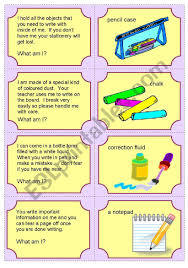 Then for step two, we describe the shelf: Riddles Classroom Equipment 2 Of 2 Esl Worksheet By Joeyb1