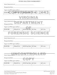 We found some images about forensic science worksheets worksheets grade 3 pdf, living expense worksheet, reading a bar graph worksheet, 3 step equations worksheets, slope quiz worksheet, self esteem worksheets for kids free printable Dfs Form Dfs250 F103 Download Printable Pdf Or Fill Online Stock Solution Worksheet Virginia Templateroller