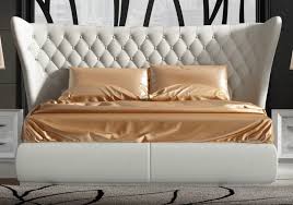 Wave white queen platform bed. Miami Eco Leather Platform Bed Queen Size White By Franco Furniture Spain Sohomod Com
