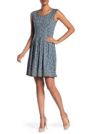 Max Studio Patterned Sleeveless Fit Flare Dress With Images Fit Flare Dress Flare Dress Max Studio Dress