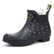 Joules Womens Wellibob Rain Boot Navy Raindrops Size 8 Import It All