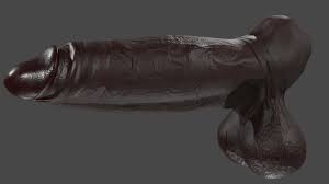 Realistic Big Black Penis and Balls Low Poly Rigged - 3D Model by TriDsign