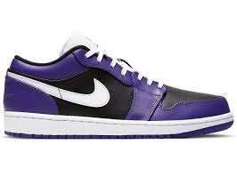 Jordan 1 Low Court Purple Black In 2020 Jordan 1 Low Purple And Black Jordan 1