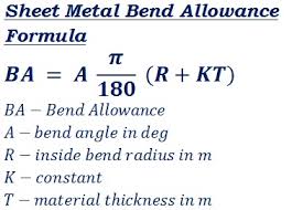 sheet metal bend allowance calculator