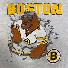 When the boston bruins let longtime captain zdeno chara walk to a division rival in free agency, the team touted its young defensemen. Boston Bruins Nhl Hockey 90s Nutmeg Breakthrough Mascot Tshirt Xl The Felt Fanatic